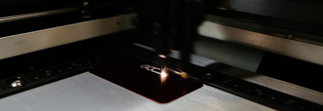 Laser engraving machine in action